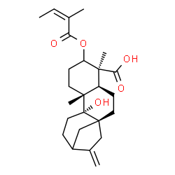 ChemSpider 2D Image | (5beta,8alpha,9beta,10alpha)-9-Hydroxy-3-{[(2Z)-2-methyl-2-butenoyl]oxy}kaur-16-en-18-oic acid | C25H36O5