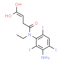ChemSpider 2D Image | N-(3-Amino-2,4,6-triiodophenyl)-N-ethyl-4,4-dihydroxy-3-butenamide | C12H13I3N2O3