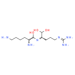 ChemSpider 2D Image | 2-[(4Z)-4-{[(1E)-2,6-Diamino-1-hydroxy-1-hexen-1-yl]imino}-5,5-dihydroxypentyl]guanidine | C12H26N6O3