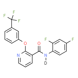 ChemSpider 2D Image | N-(2,4-Difluorophenyl)-2-[3-(trifluoromethyl)phenoxy]-3-pyridine(~2~H)carboxamide | C19H10DF5N2O2