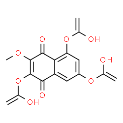 ChemSpider 2D Image | 2,5,7-Tris[(1-hydroxyvinyl)oxy]-3-methoxy-1,4-naphthoquinone | C17H14O9