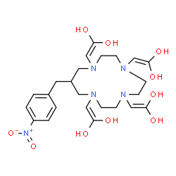 ChemSpider 2D Image | 2,2',2'',2'''-[12-(4-Nitrobenzyl)-1,4,7,10-tetraazacyclotridecane-1,4,7,10-tetrayl]tetra(1,1-ethenediol) | C24H35N5O10