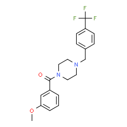 ChemSpider 2D Image | (3-Methoxyphenyl){4-[4-(trifluoromethyl)benzyl]-1-piperazinyl}methanone | C20H21F3N2O2