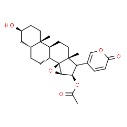 ChemSpider 2D Image | (3beta,5beta,15beta,16beta,17xi)-16-Acetoxy-3-hydroxy-14,15-epoxybufa-20,22-dienolide | C26H34O6