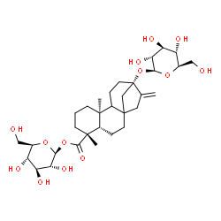 ChemSpider 2D Image | 1-O-[(5beta,9xi,10alpha,13alpha)-13-(beta-D-Glucopyranosyloxy)-18-oxokaur-16-en-18-yl]-beta-D-glucopyranose | C32H50O13