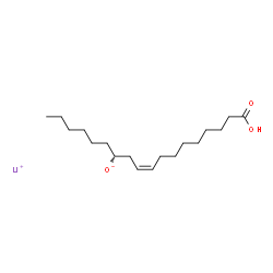 ChemSpider 2D Image | Lithium (7R,9Z)-17-carboxy-9-heptadecen-7-olate | C18H33LiO3