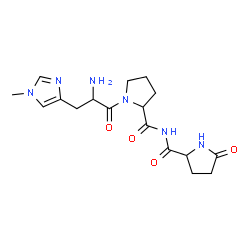 ChemSpider 2D Image | 1-Methylhistidyl-N-[(5-oxo-2-pyrrolidinyl)carbonyl]prolinamide | C17H24N6O4