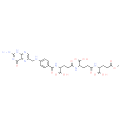 ChemSpider 2D Image | 18-(4-{[(2-Amino-4-oxo-1,4-dihydro-6-pteridinyl)methyl]amino}phenyl)-3,8,13,18-tetraoxo-2-oxa-7,12,17-triazaoctadecane-6,11,16-tricarboxylic acid (non-preferred name) | C30H35N9O12