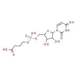 ChemSpider 2D Image | 1-{5-O-[(3-Carboxypropoxy)(hydroxy)phosphoryl]pentofuranosyl}-4-imino-3,4-dihydro-2(1H)-pyrimidinone | C13H20N3O10P