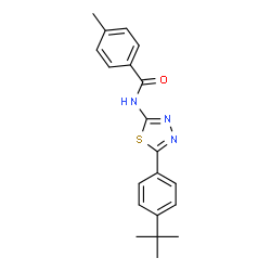 ChemSpider 2D Image | N-[5-(4-tert-butylphenyl)-1,3,4-thiadiazol-2-yl]-4-methylbenzamide | C20H21N3OS