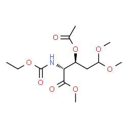 ChemSpider 2D Image | Methyl (2R,3S)-3-acetoxy-2-[(ethoxycarbonyl)amino]-5,5-dimethoxypentanoate | C13H23NO8