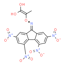 ChemSpider 2D Image | 2-{[(2,4,5,7-Tetranitro-9H-fluoren-9-ylidene)amino]oxy}-1-propene-1,1-diol | C16H9N5O11