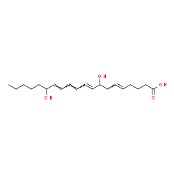ChemSpider 2D Image | (5E,9E,11E,13E)-8,15-Dihydroxy-5,9,11,13-icosatetraenoic acid | C20H32O4