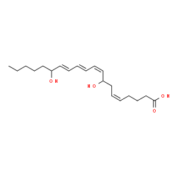 ChemSpider 2D Image | (5Z,9Z,11E,13E)-8,15-Dihydroxy-5,9,11,13-icosatetraenoic acid | C20H32O4
