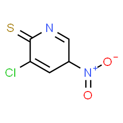 ChemSpider 2D Image | 3-Chloro-5-nitro-2(5H)-pyridinethione | C5H3ClN2O2S