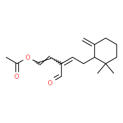 ChemSpider 2D Image | (1E,3Z)-5-(2,2-Dimethyl-6-methylenecyclohexyl)-3-formyl-1,3-pentadien-1-yl acetate | C17H24O3