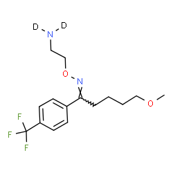 ChemSpider 2D Image | 2-{[(Z)-{5-Methoxy-1-[4-(trifluoromethyl)phenyl]pentylidene}amino]oxy}ethan(~2~H_2_)amine | C15H19D2F3N2O2