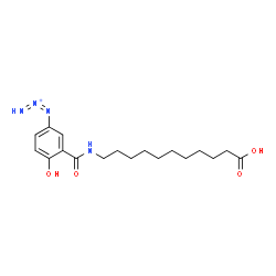 ChemSpider 2D Image | 1-{3-[(10-Carboxydecyl)carbamoyl]-4-hydroxyphenyl}-1,2-triazadien-2-ium | C18H27N4O4