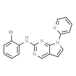 ChemSpider 2D Image | N-(2-Bromophenyl)-7-(2-pyridinyl)-7H-pyrrolo[2,3-d]pyrimidin-2-amine | C17H12BrN5