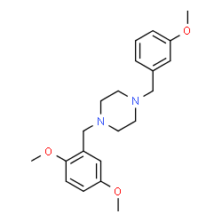 ChemSpider 2D Image | 1-(2,5-Dimethoxybenzyl)-4-(3-methoxybenzyl)piperazine | C21H28N2O3