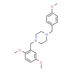 ChemSpider 2D Image | 1-(2,5-Dimethoxybenzyl)-4-(4-methoxybenzyl)piperazine | C21H28N2O3
