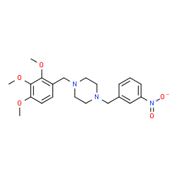 ChemSpider 2D Image | 1-(3-Nitrobenzyl)-4-(2,3,4-trimethoxybenzyl)piperazine | C21H27N3O5
