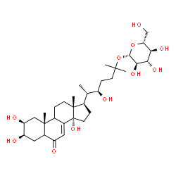 ChemSpider 2D Image | (2beta,3beta,9xi,22R)-2,3,14,22-Tetrahydroxy-6-oxocholest-7-en-25-yl beta-D-glucopyranoside | C33H54O11