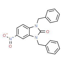 ChemSpider 2D Image | 1,3-Dibenzyl-5-nitro-1,3-dihydro-benzoimidazol-2-one | C21H17N3O3
