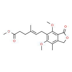 ChemSpider 2D Image | Methyl (4E)-6-(4,6-dimethoxy-7-methyl-3-oxo-1,3-dihydro-2-benzofuran-5-yl)-4-methyl-4-hexenoate | C19H24O6