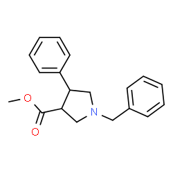 ChemSpider 2D Image | Methyl 1-benzyl-4-phenyl-3-pyrrolidinecarboxylate | C19H21NO2