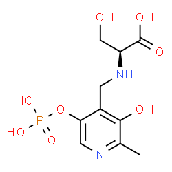 ChemSpider 2D Image | N-{[3-Hydroxy-2-methyl-5-(phosphonooxy)-4-pyridinyl]methyl}-L-serine | C10H15N2O8P