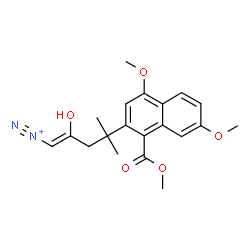 ChemSpider 2D Image | (1Z)-4-[4,7-Dimethoxy-1-(methoxycarbonyl)-2-naphthyl]-2-hydroxy-4-methyl-1-pentene-1-diazonium | C20H23N2O5