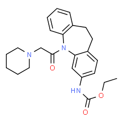 ChemSpider 2D Image | Ethyl [5-(1-piperidinylacetyl)-10,11-dihydro-5H-dibenzo[b,f]azepin-3-yl]carbamate | C24H29N3O3