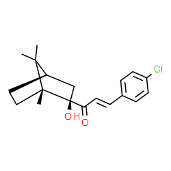 ChemSpider 2D Image | (2E)-3-(4-Chlorophenyl)-1-[(1R,2R,4R)-2-hydroxy-1,7,7-trimethylbicyclo[2.2.1]hept-2-yl]-2-propen-1-one | C19H23ClO2