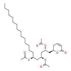 ChemSpider 2D Image | (2R,4S,6S)-1-[(2R)-6-Oxo-3,6-dihydro-2H-pyran-2-yl]-2,4,6-henicosanetriyl triacetate | C32H54O8