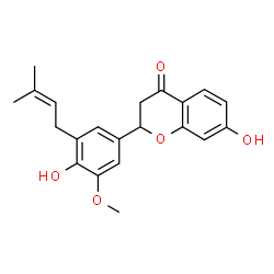 ChemSpider 2D Image | 4',7-dihydroxy-3'-methoxy-5'-prenylflavanone | C21H22O5