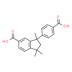 ChemSpider 2D Image | 3-(4-Carboxyphenyl)-1,1,3-trimethyl-5-indanecarboxylic acid | C20H20O4