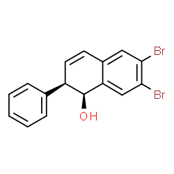 ChemSpider 2D Image | (1S,2R)-6,7-Dibromo-2-phenyl-1,2-dihydro-1-naphthalenol | C16H12Br2O