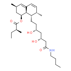 ChemSpider 2D Image | (1S,3R,7S,8S,8aR)-8-[(3R,5R)-7-(Butylamino)-3,5-dihydroxy-7-oxoheptyl]-1,2,3,7,8,8a-hexahydro-3,7-dimethyl-1-naphthalenyl (2S)-2-methylbutanoate | C28H47NO5