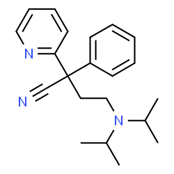 ChemSpider 2D Image | butyronitrile, 4-diisopropylamino-2-phenyl-2-(2-pyridyl)- | C21H27N3