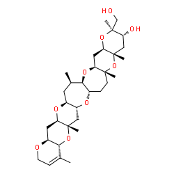 ChemSpider 2D Image | (4aR,5aS,6aR,7aS,9aR,10aS,12R,13S,14aR,15aS,16aR,17R,18aS,19aR,20aS)-13-(Hydroxymethyl)-4,5a,9a,10a,13,17-hexamethyl-4a,5a,6,6a,7a,8,9,9a,10a,11,12,13,14a,15,15a,16a,17,18,18a,19a,20,20a-docosahydro-2
H-pyrano[2',3':5,6]pyrano[3,2-b]pyrano[2''',3''':5'',6'']pyrano[2'',3'':5',6']pyrano[2',3':6,7]oxepino[2,3-f]oxepin-12-ol | C32H50O9