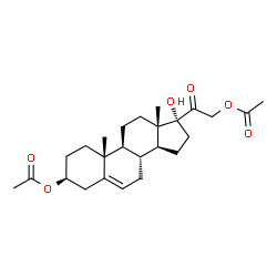 ChemSpider 2D Image | (3beta)-17-Hydroxy-20-oxopregn-5-ene-3,21-diyl diacetate | C25H36O6