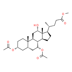 ChemSpider 2D Image | Methyl (3alpha,5beta,7alpha,12alpha)-3,7-diacetoxy-12-hydroxycholan-24-oate | C29H46O7