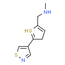 ChemSpider 2D Image | 1-(2-isothiazol-4-yl-3H-thiophen-5-yl)-N-methyl-methanamine | C9H11N2S2