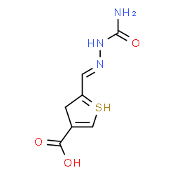 ChemSpider 2D Image | 2-[(E)-(carbamoylhydrazono)methyl]-3H-thiophene-4-carboxylic acid | C7H8N3O3S