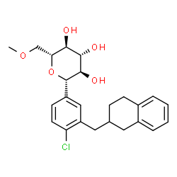ChemSpider 2D Image | (1S)-1,5-Anhydro-1-[4-chloro-3-(1,2,3,4-tetrahydro-2-naphthalenylmethyl)phenyl]-6-O-methyl-D-glucitol | C24H29ClO5