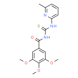 ChemSpider 2D Image | 1-(6-methylpyridin-2-yl)-3-(3,4,5-trimethoxybenzoyl)thiourea | C17H19N3O4S