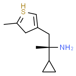 ChemSpider 2D Image | (2S)-2-cyclopropyl-1-(2-methyl-3H-thiophen-4-yl)propan-2-amine | C11H18NS
