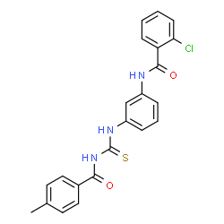 ChemSpider 2D Image | 2-Chloro-N-(3-{[(4-methylbenzoyl)carbamothioyl]amino}phenyl)benzamide | C22H18ClN3O2S