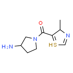 ChemSpider 2D Image | (3-aminopyrrolidin-1-yl)-(4-methyl-4H-thiazol-5-yl)methanone | C9H14N3OS